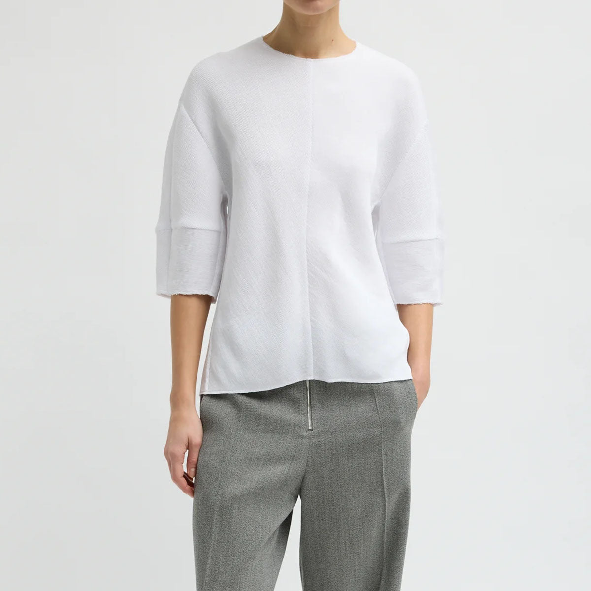 Plisse Hinged Top in White