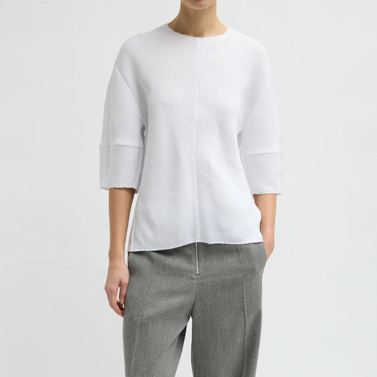 Plisse Hinged Top in White