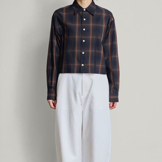 Sara Plaid Button Up in Brown