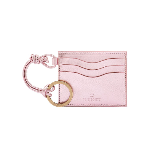 Nina Card Holder in Metallic Pink