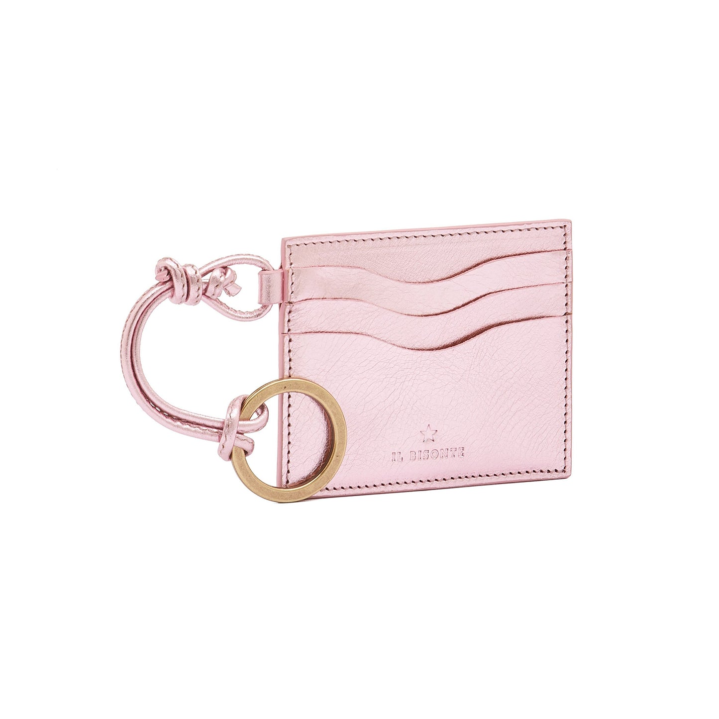 Nina Card Holder in Metallic Pink