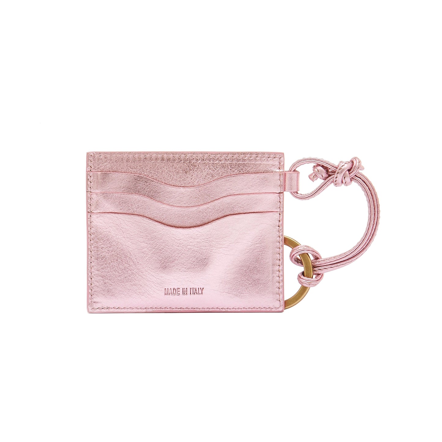 Nina Card Holder in Metallic Pink