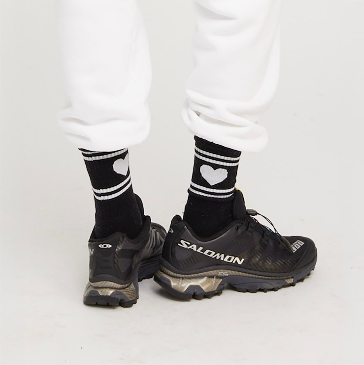 Heart Logo Socks in Black and White