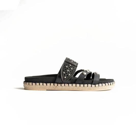 Espadrille Sandal in Nero