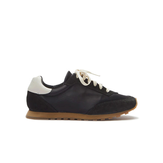 Slim Runner in Black Satin