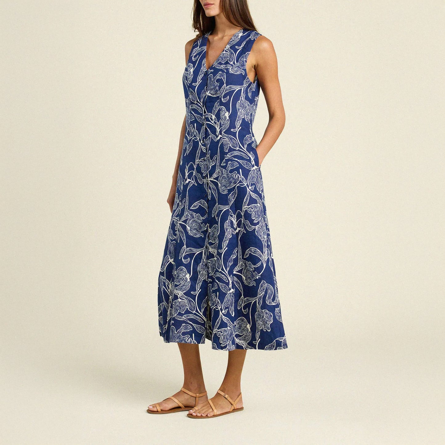 Eleonore Midi Dress in High Tide