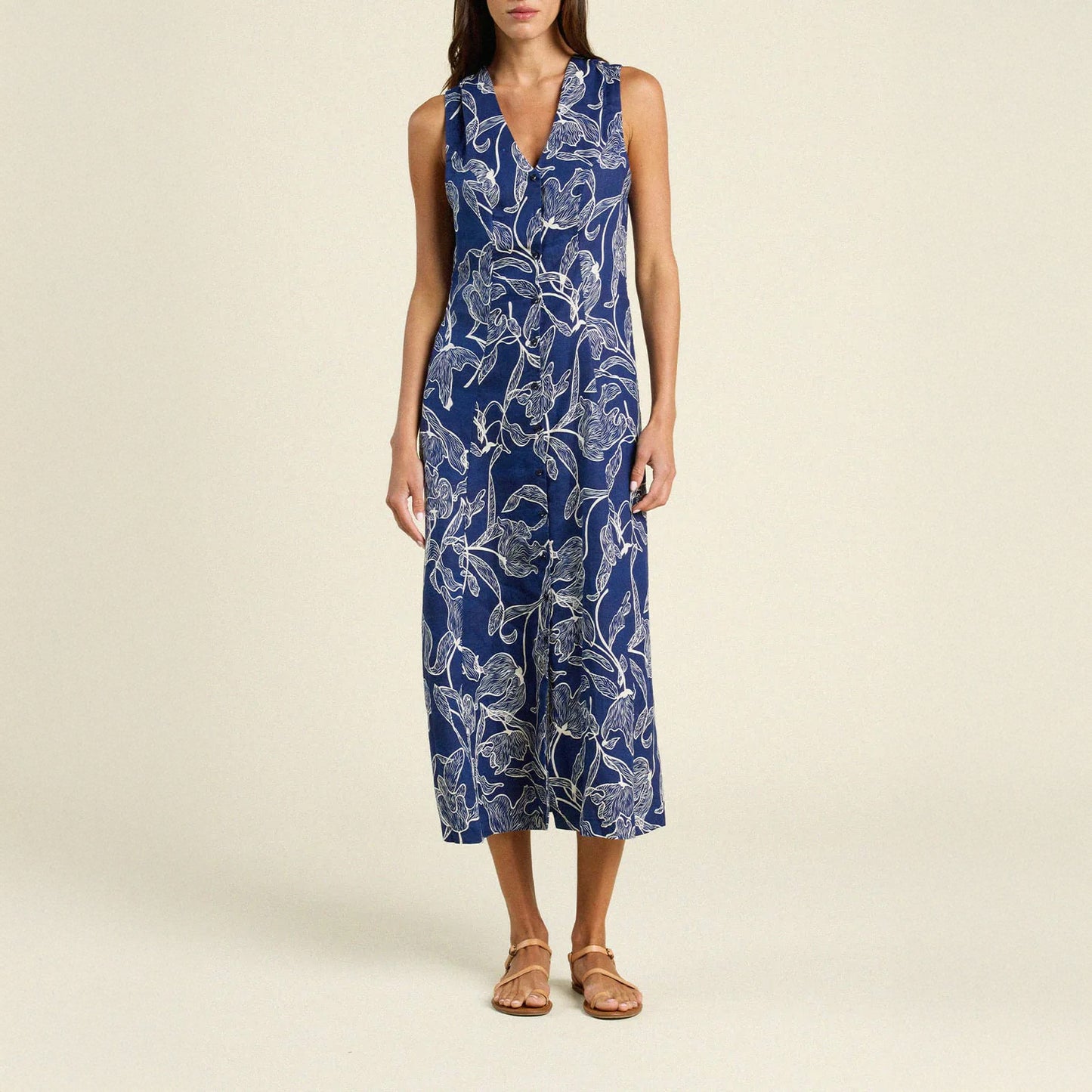 Eleonore Midi Dress in High Tide