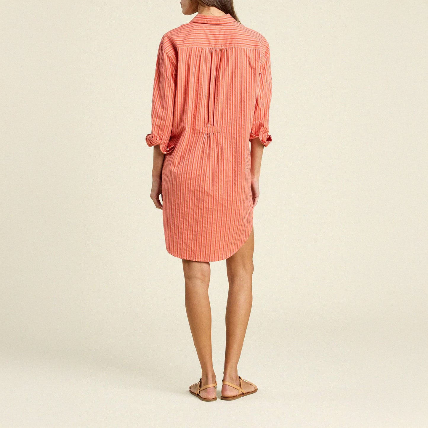 Callie Shirtdress in Terracotta Stripe