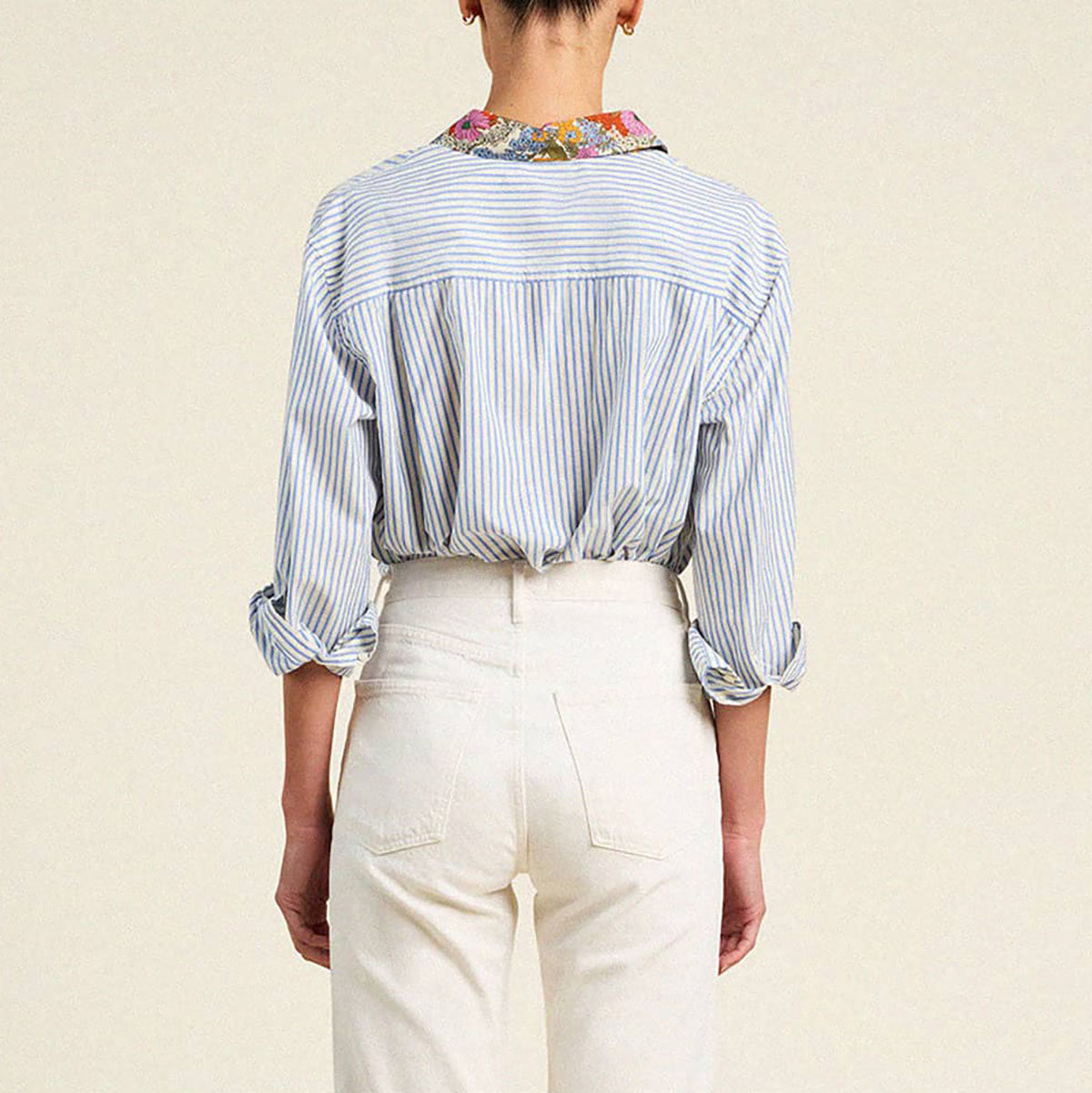 Blake Oversized Top in Seaside Stripe