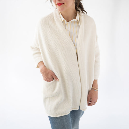 Shawl Cardigan in Bone