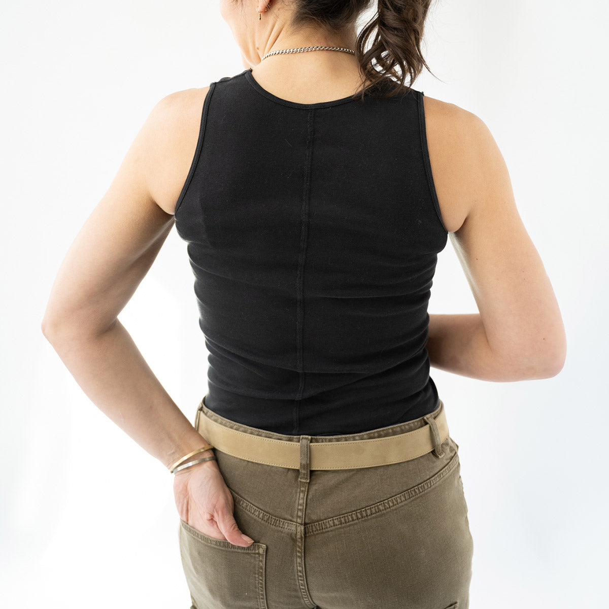 Scoop Neck Tank in Black