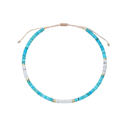 Turquoise and Howlite Beaded Necklace