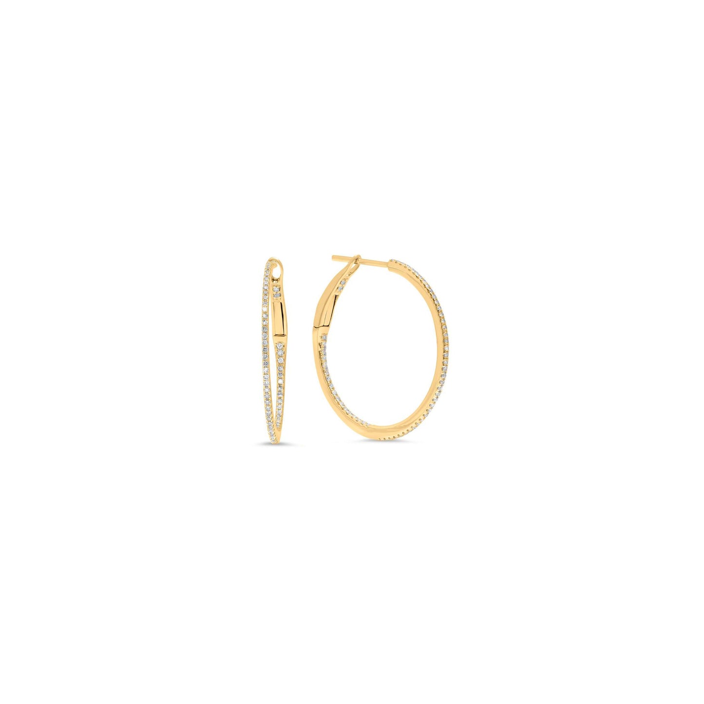 Small Diamond Hoop Earrings