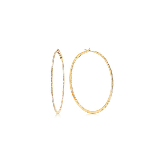 Large Diamond Hoop Earrings