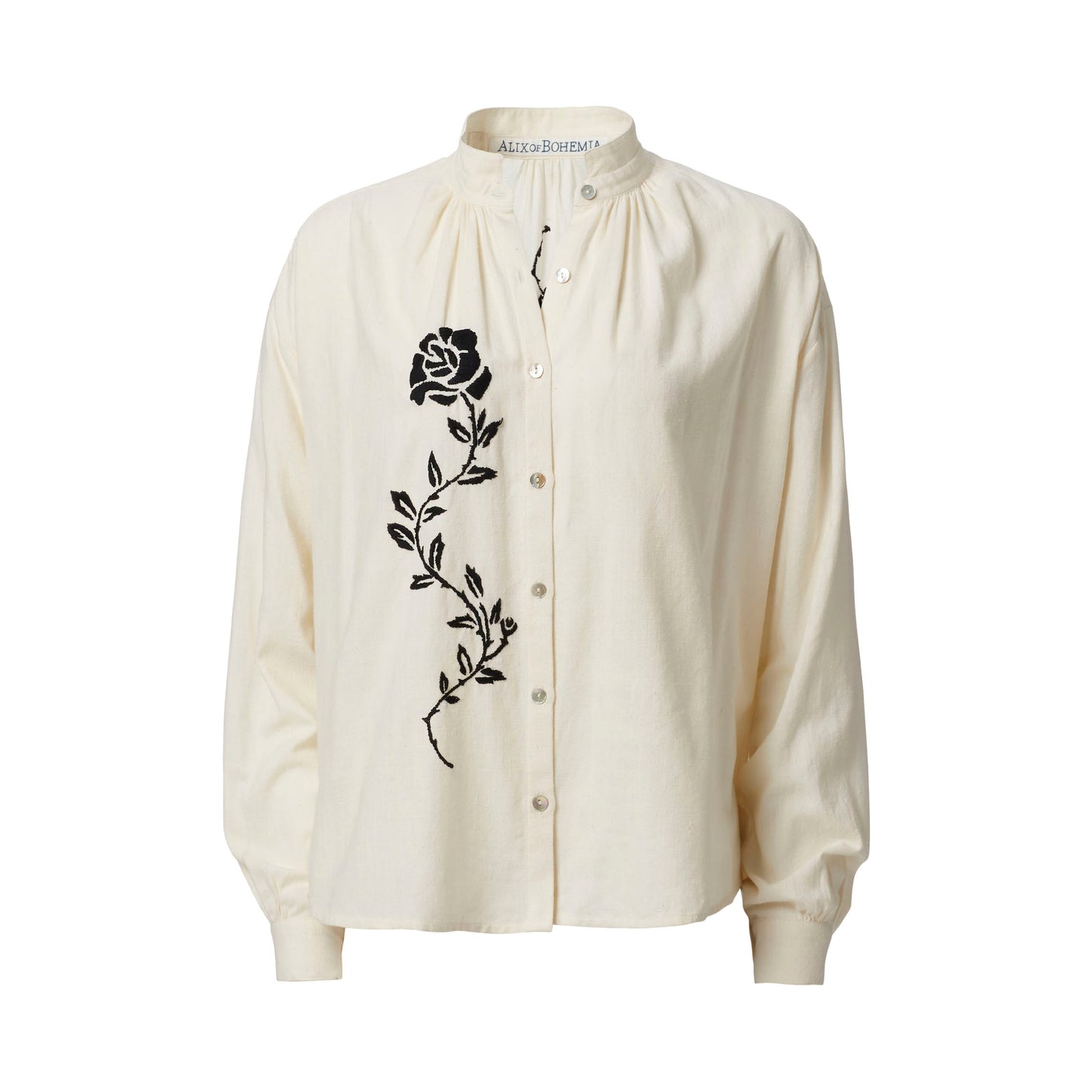 Kiki Noir Rose Blouse in Ivory