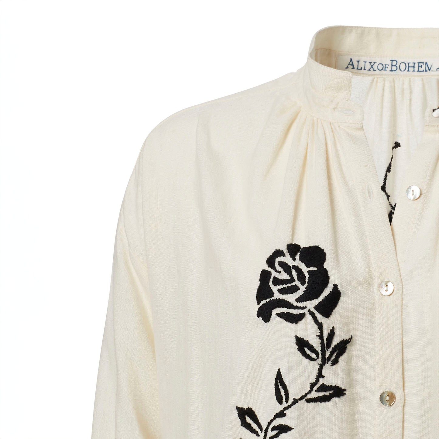 Kiki Noir Rose Blouse in Ivory