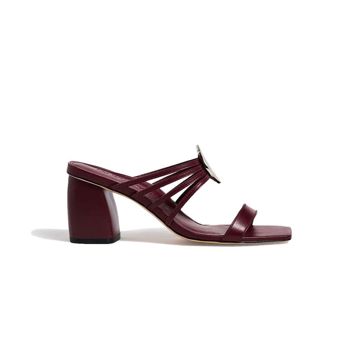 Mia Block Heel in Burgundy