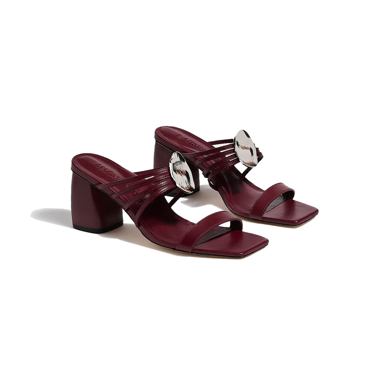 Mia Block Heel in Burgundy