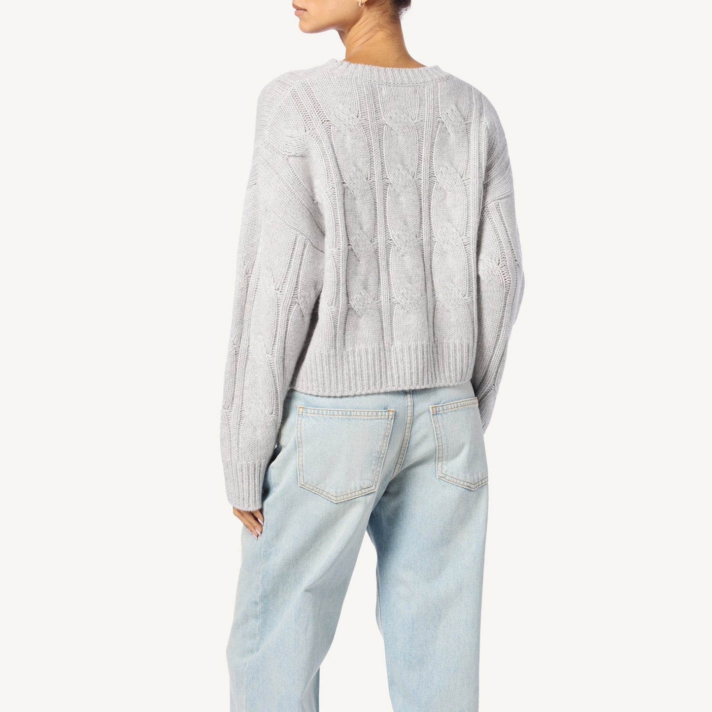 Tristan Knit Crew in Foggy Grey