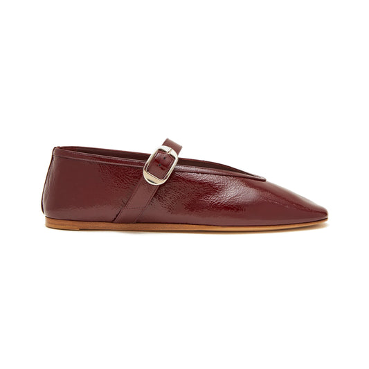 Stella Flat in Oxblood Red Patent Leather