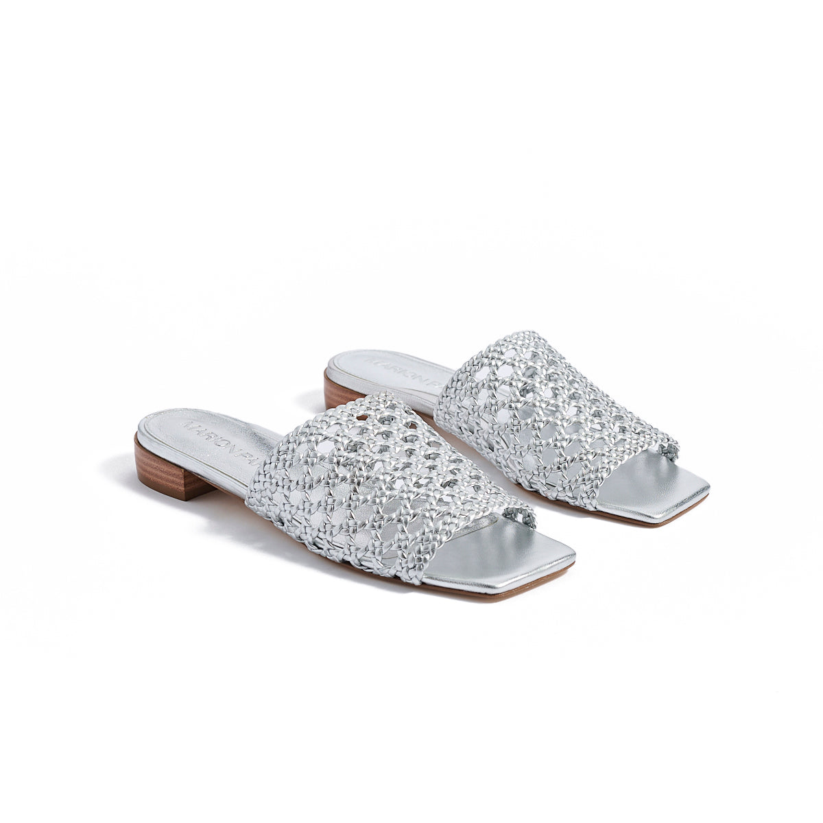 Sabrina Braided Sandal in Silver