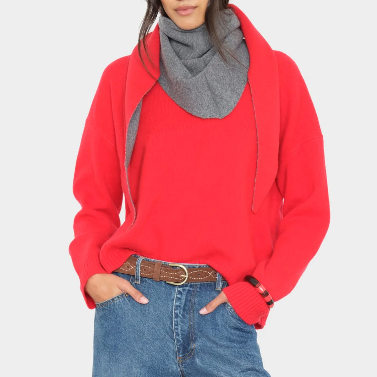 Le Petite Scarf in Pewter and Apple