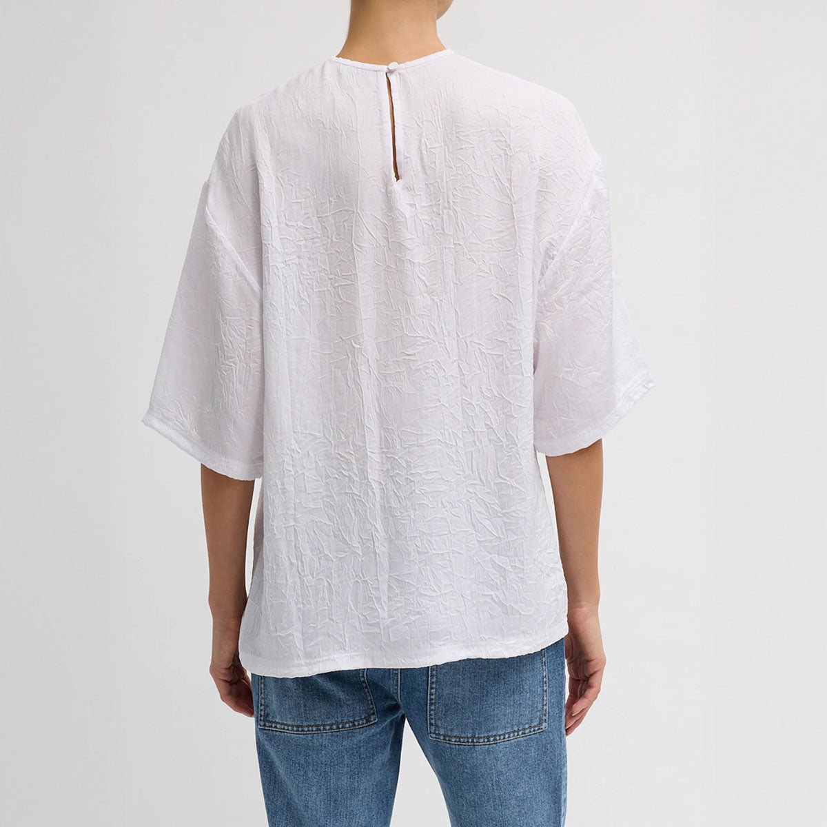 Crinkle Easy Tee in White