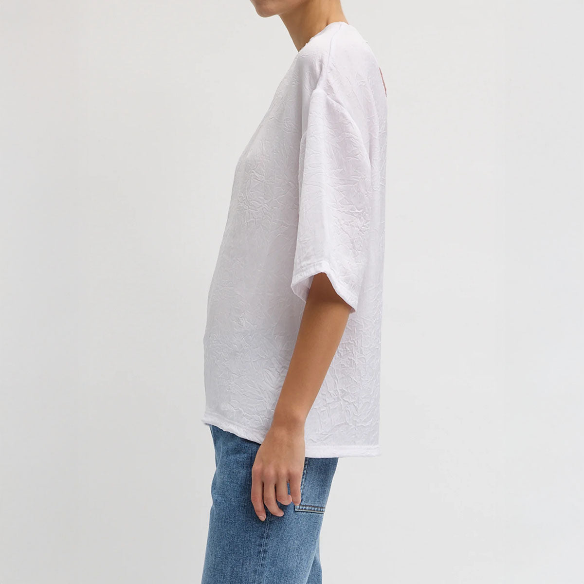 Crinkle Easy Tee in White