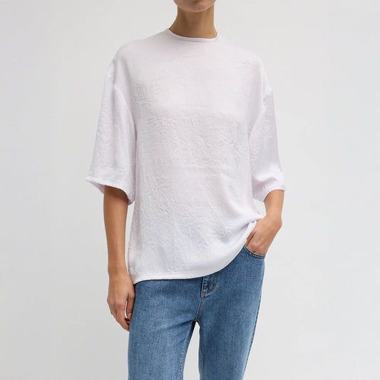 Crinkle Easy Tee in White