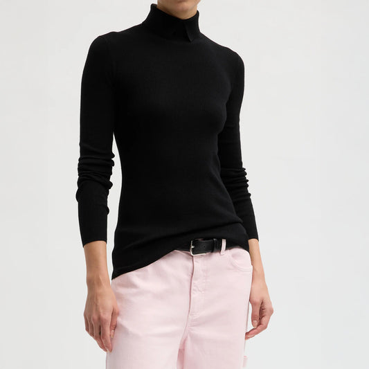 Ribbed Turtleneck in Black