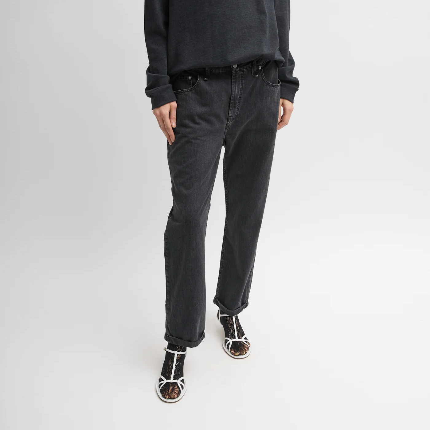 Mou Denim Clift Jean in Black