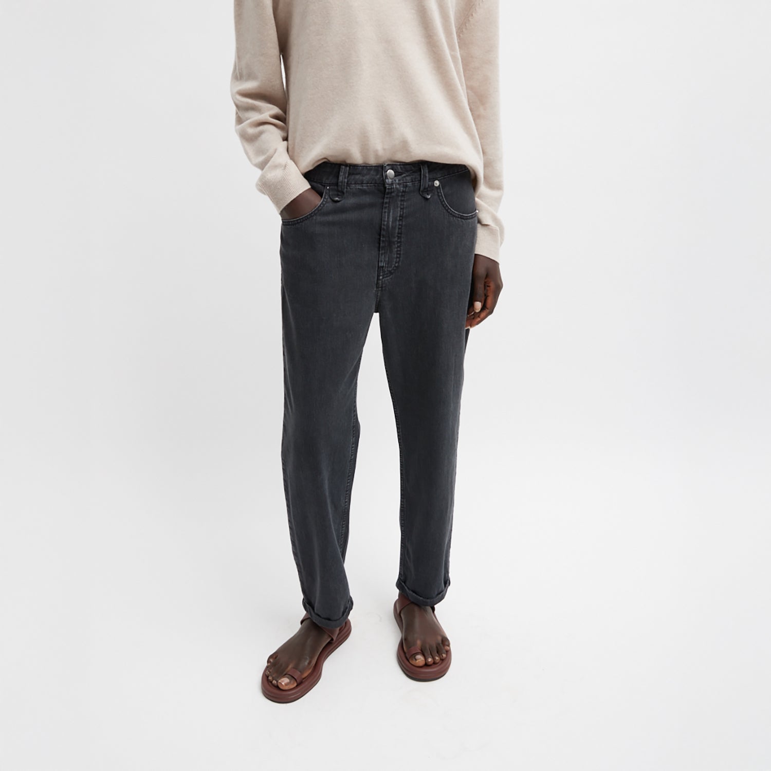 Slouchy, relaxed-fit jean with a straight leg Japanese mid-weight denim: 100% cotton Waist measurement: 32.5" (size 27) T000MO3404