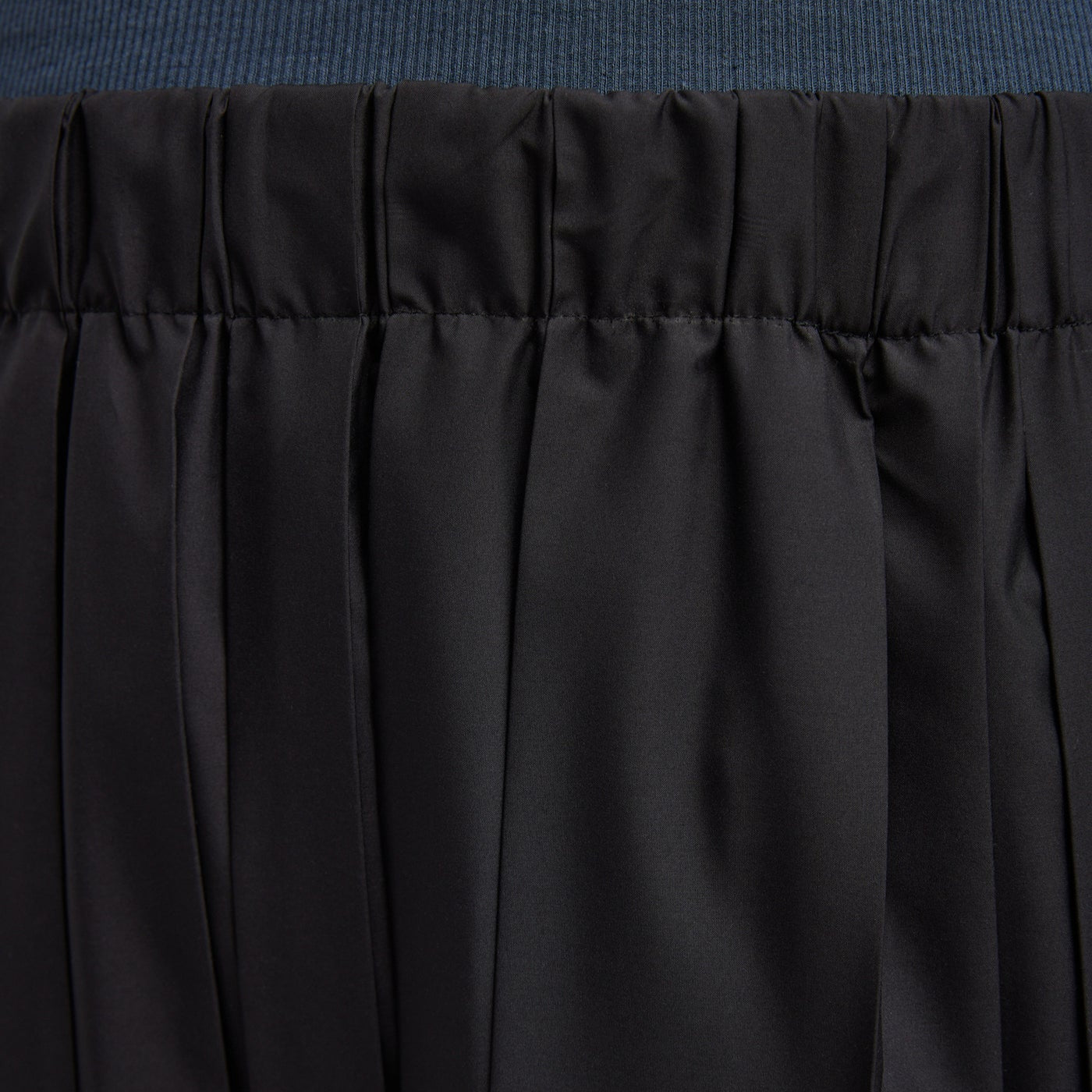 Nylon Pleated Skirt in Black