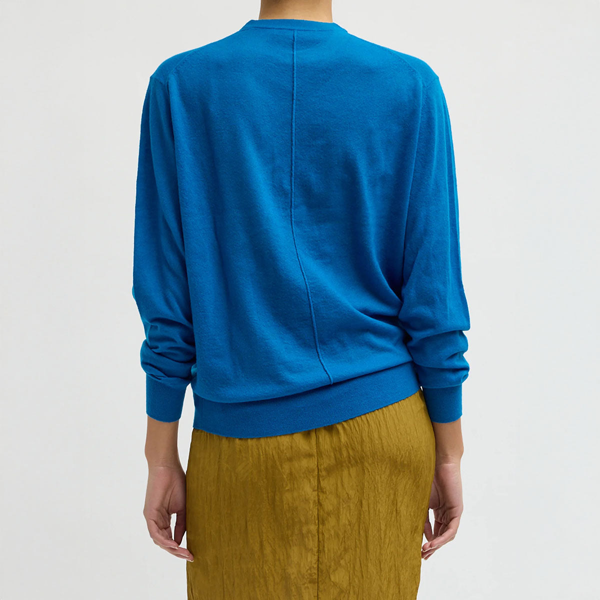 Skinlike Wool Crewneck in in Bright Blue