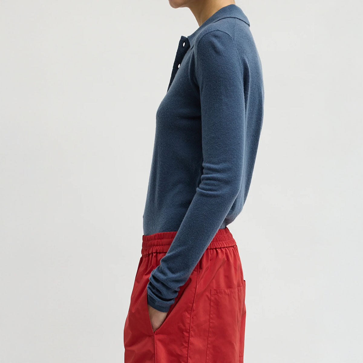 Soft Sheer Polo in Blue Fog