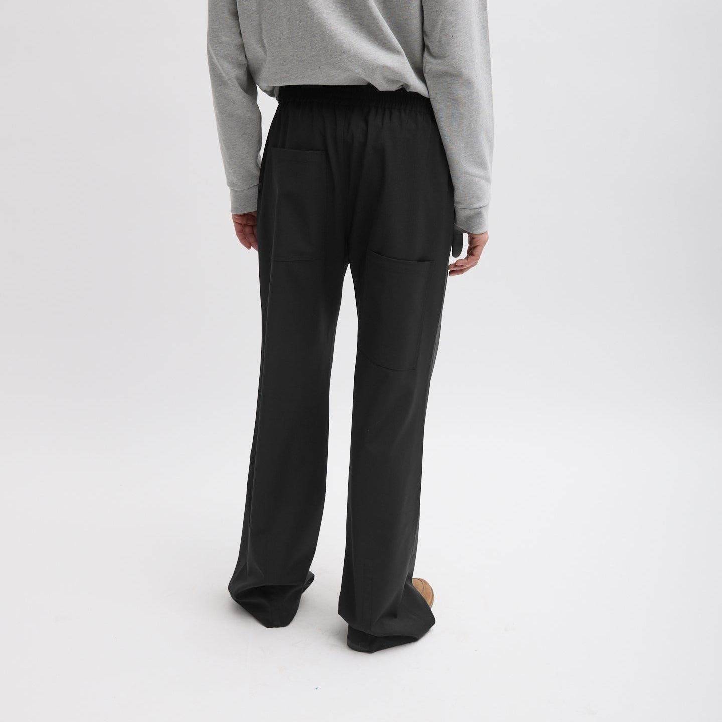 Scottie Jogger in Black Tropical Wool