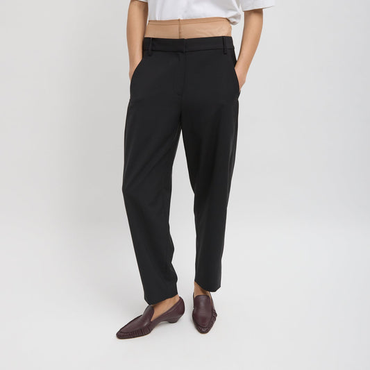 Reese Tropical Wool Trouser in Black