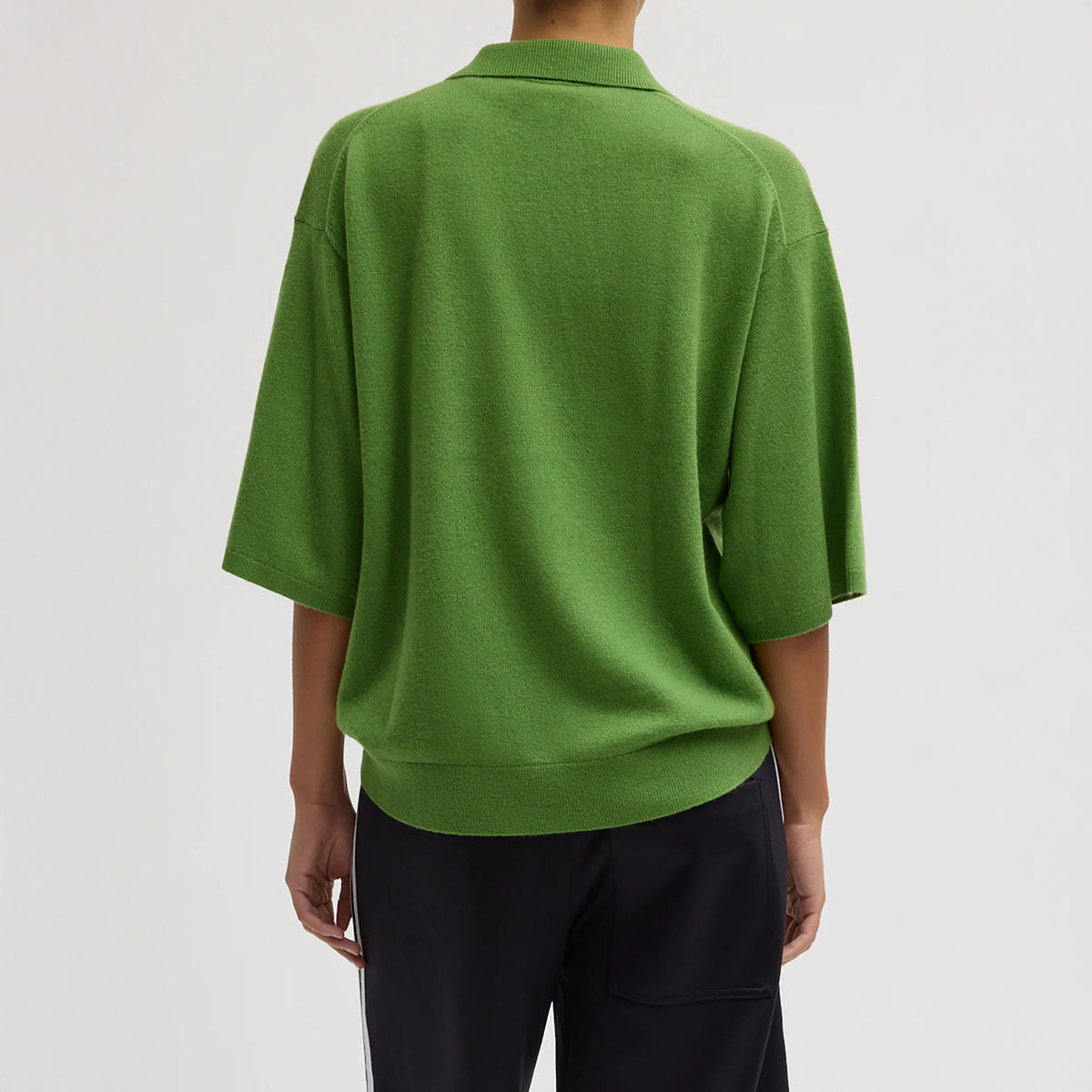 Washable Cashmere Oversized Easy Polo in Avocado