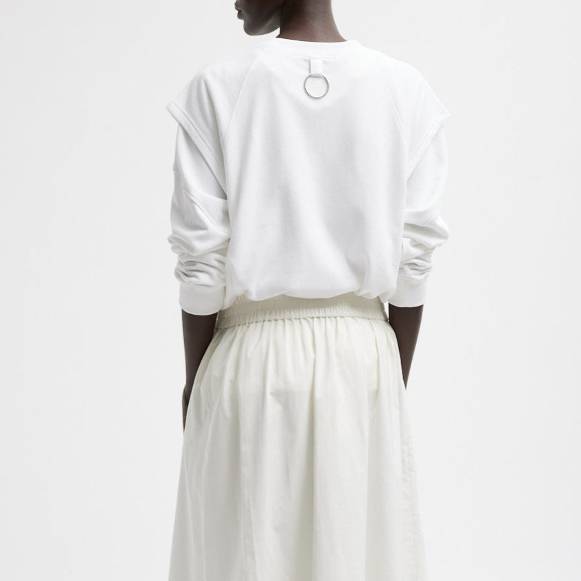 Sleeveless Sweatshirt in White Terry