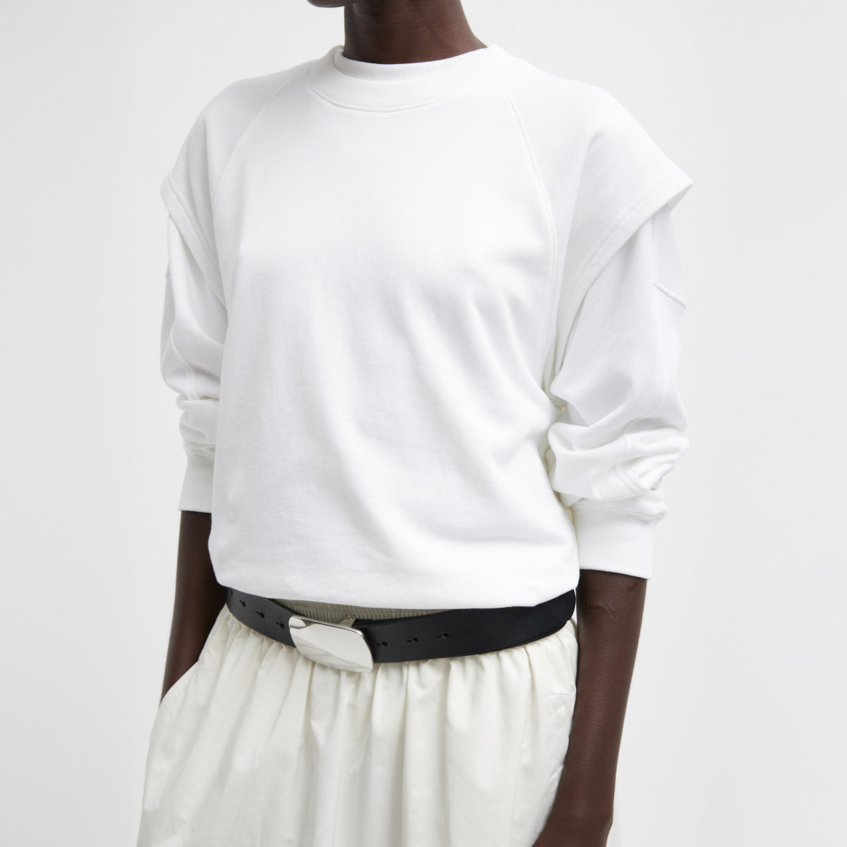 Sleeveless Sweatshirt in White Terry