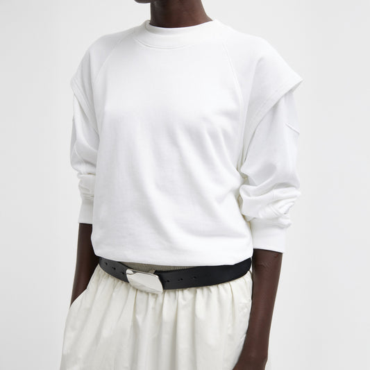 Sleeveless Sweatshirt in White Terry