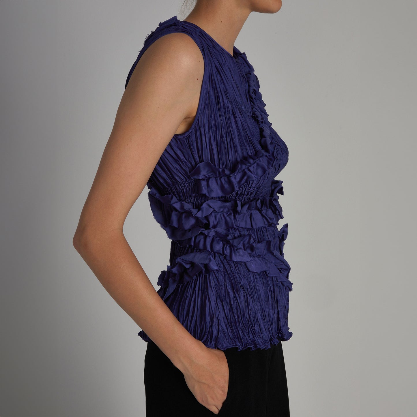 Wells Ruffle Blouse in Midnight