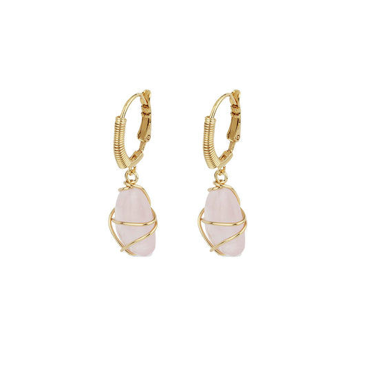 Tao Rainbow Earrings in Rose Quartz
