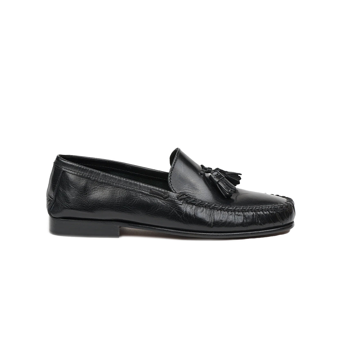 Tasselo Moccasin Loafer in Black