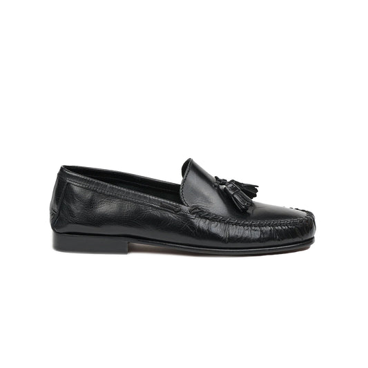 Tasselo Moccasin Loafer in Black