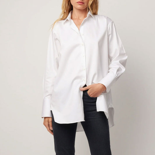 Ava Button Up in White