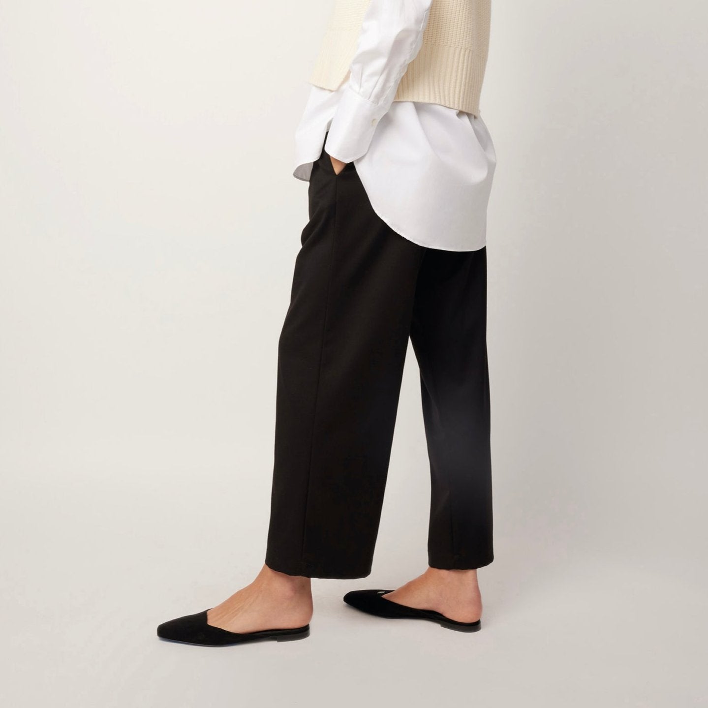 Rory Draped Trouser in Black