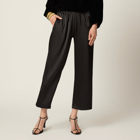 Rory Pant in Black Satin