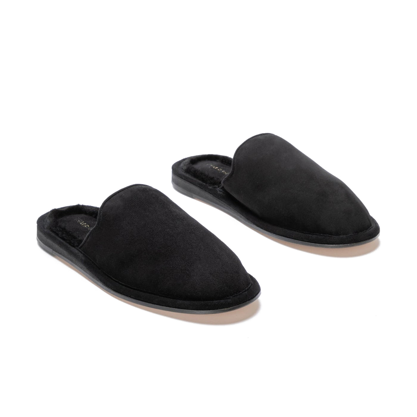 In/Out Slipper in Black Suede