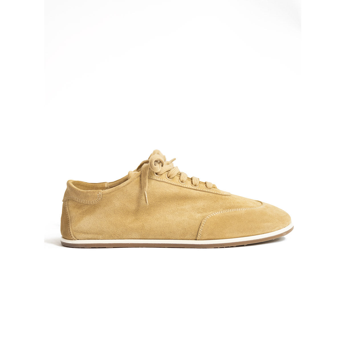 Suede Trainer in Caramel Suede